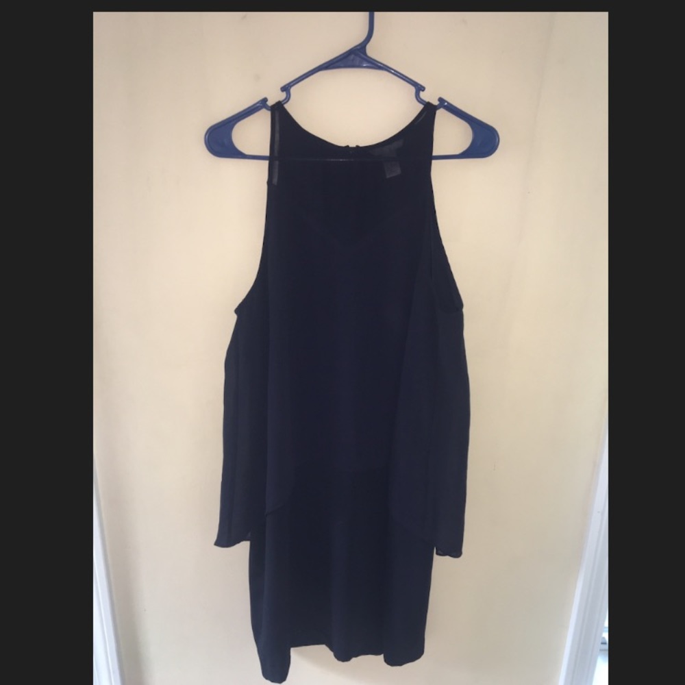 Two layer navy blue tank top dress